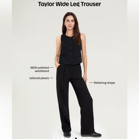 Old Navy High-Waisted Taylor Wide-Leg Trouser Pants Black 2025 - Picture 16 of 16